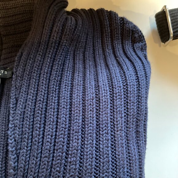 Talbots Ribbed Shawl Collar Cardigan, Navy Blue, Size L - Picture 2 of 6